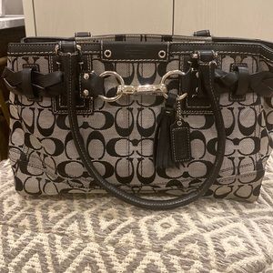 Coach Black and Gray Signature Tote